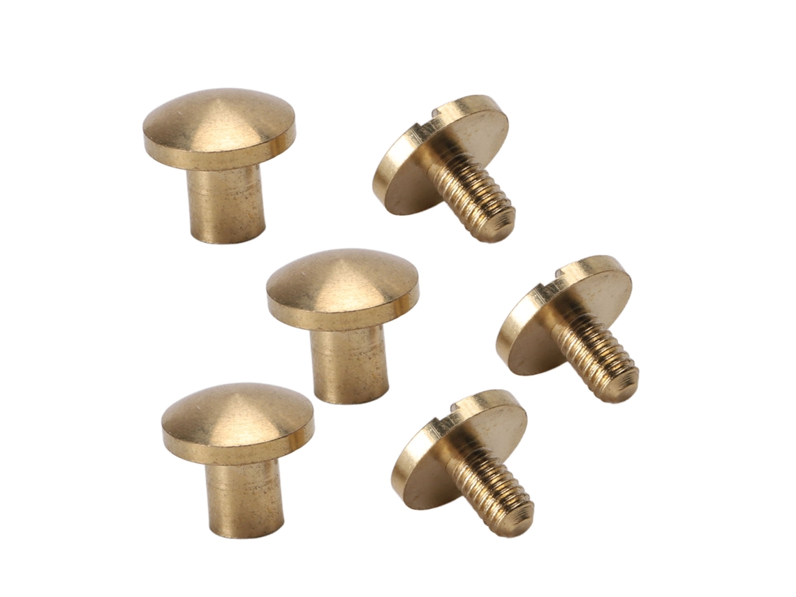 Kit De 50 Remaches De Latón (8 Mm) Para Bricolaje, Ideales Para Cuero, Bolsos, Ropa Y Decoración.