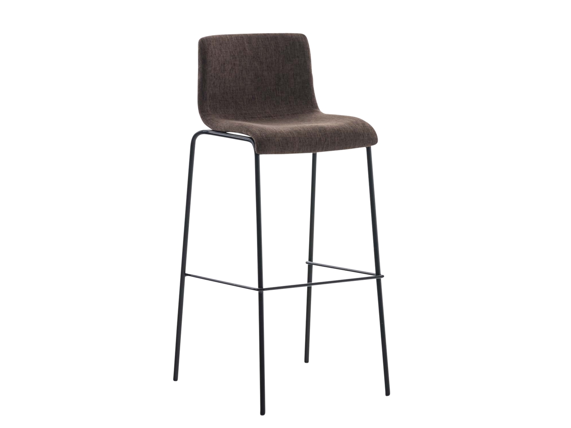 Taburete de bar Hover tela estructura 4 patas marrón/negro CLP