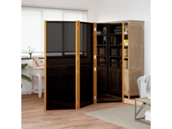 Biombo Divisor De 3 Paneles Negro 210x180 Cm
