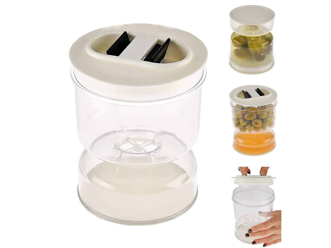 Juego de botellas MDUG Olive con diseño en forma de frasco, tapa ajustable y separador de líquidos y líquidos.