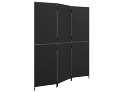 Biombo de 3 paneles ratán VIDAXL sintético negro