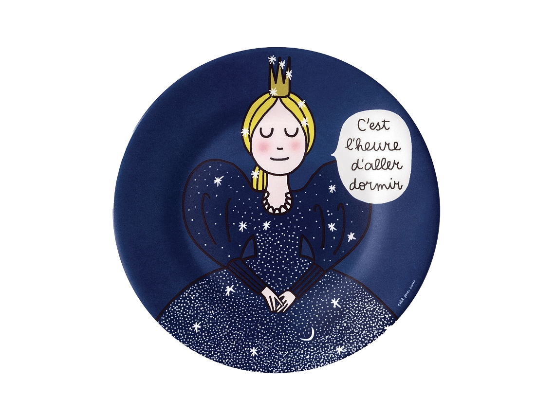 Lote de 6 Platos PETIT JOUR Princess C'est l'Heure d'Aller Dormir (Azul - Melamina - 20 x 20 x 1 cm)