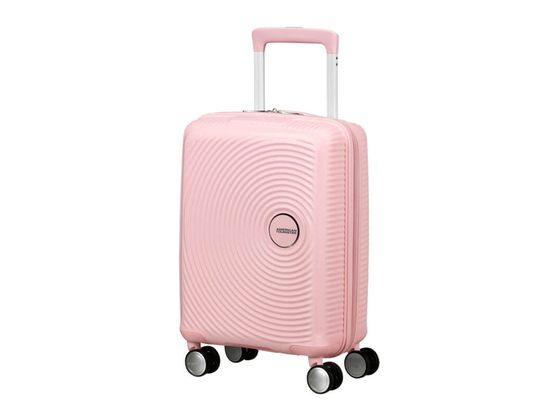 Maleta de viaje pequeña de 47 cm, 4 ranuras, caja de sonido mini rosa pastel