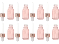 Frascos Cuentagotas De Vidrio Rosa De 10 Ml, Paquete De 8 Unidades Para Líquidos.