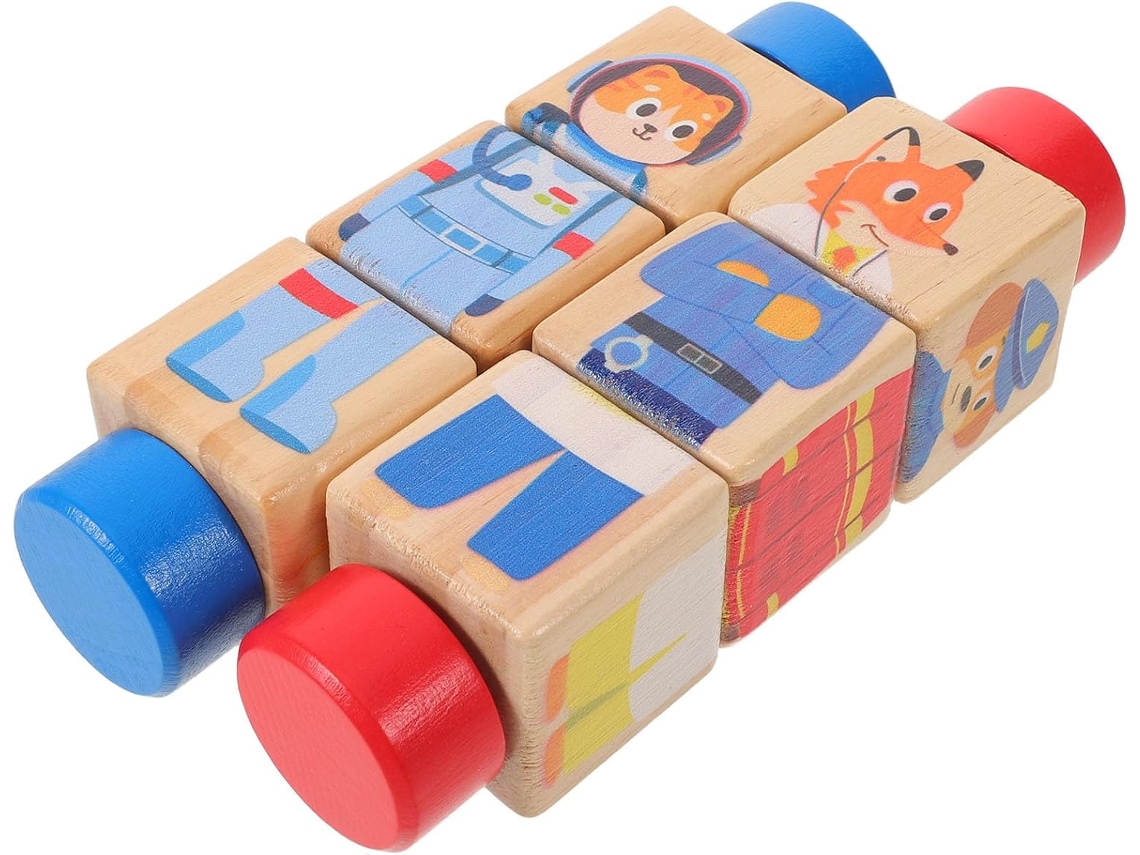 2 rompecabezas giratorios para niños, juego de rompecabezas de madera Montessori para bebés, bloques, CHABERLU