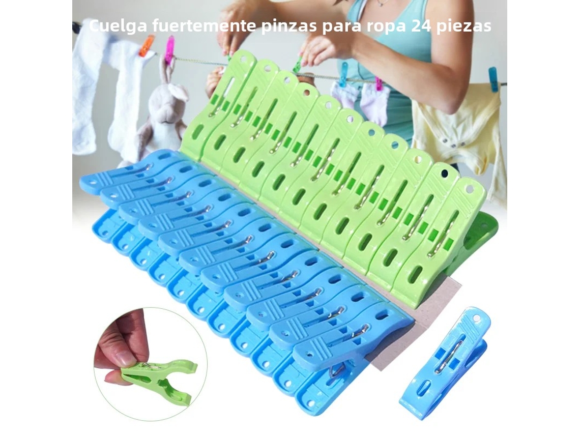 24 Prendedores de Roupa de Plástico, Alta Capacidade de Carga, Atóxicos e Multifuncionais. MDUG