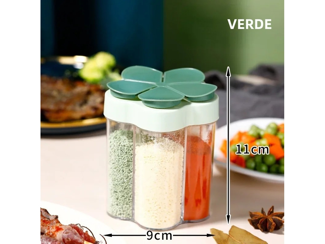 Juego De Utensilios De Cocina (verde), Caja Para Condimentos, Botellas De Plástico Para Condimentos, Ideal Para Acampar Al Aire Libre.