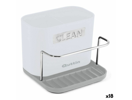 Portaestropajos para Fregadero QUTTIN Blanco 13,5 x 12 x 10,8 cm (18 Unidades)