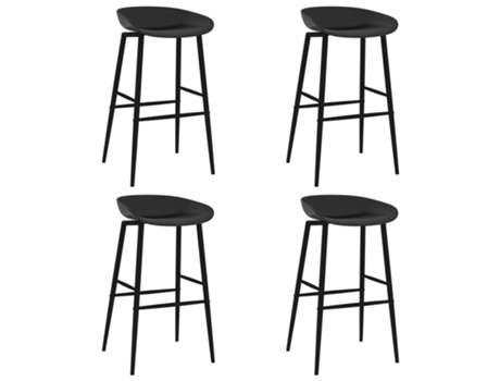 Conjunto 4 Taburete de cocina VIDAXL Negro Plástico (48x47.5x95.5 cm)