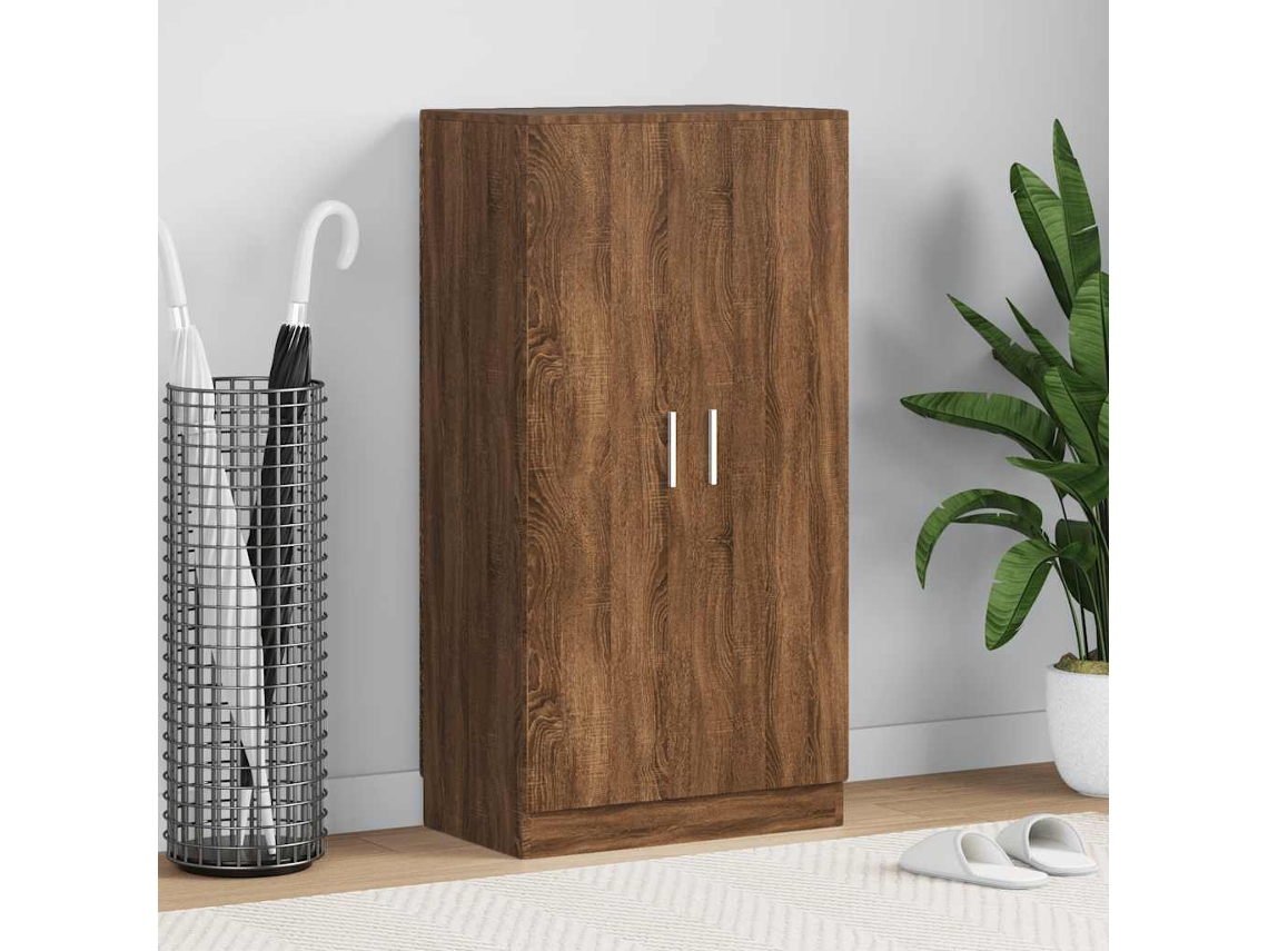 Mueble Zapatero | Armario Zapatero Madera Contrachapada Roble Marrón 55x35x108 Cm