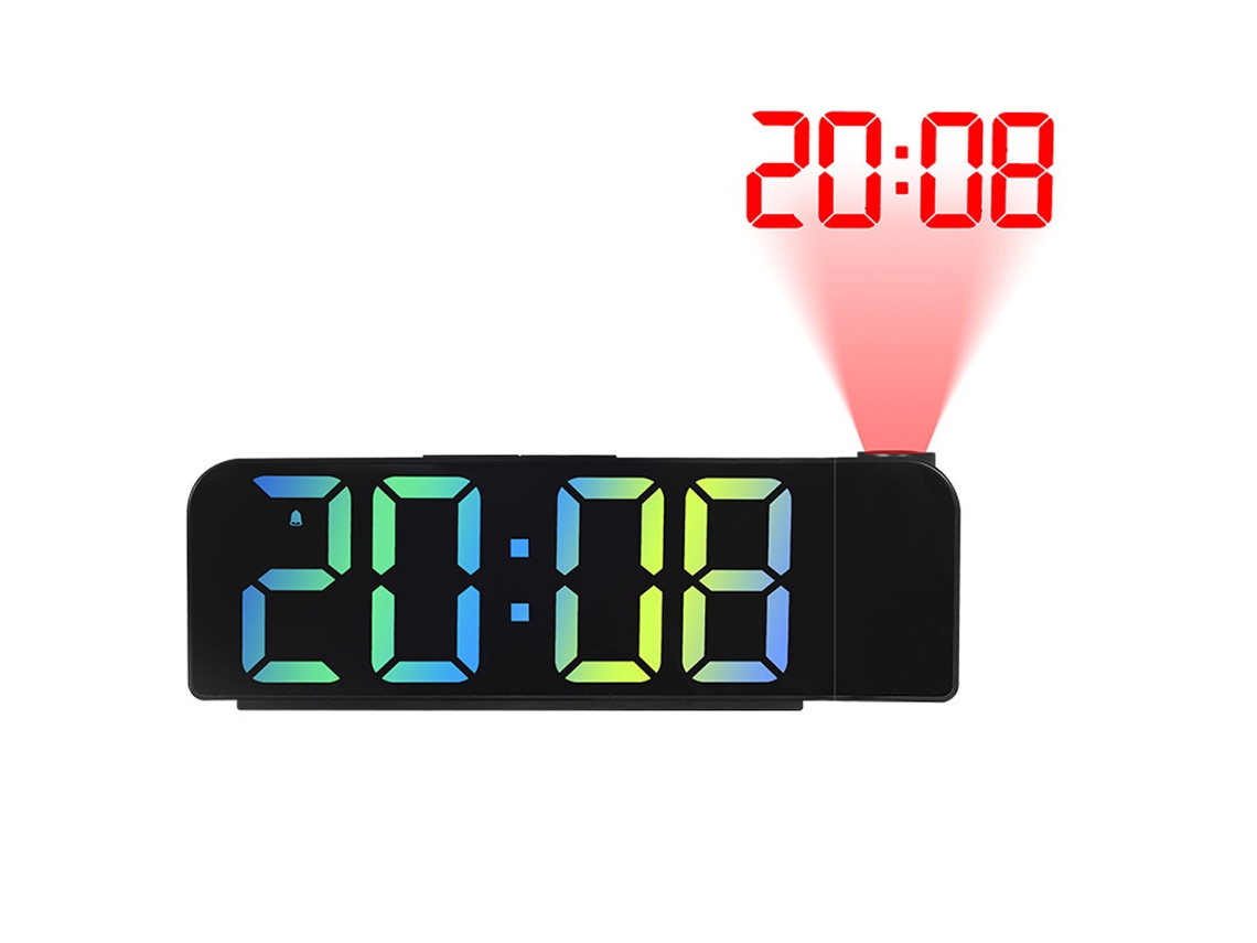 Reloj despertador de proyección digital con pantalla LED grande Kofihety