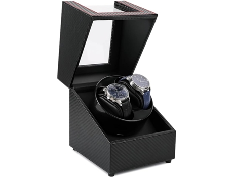 Nuevo enrollador de reloj automático doble con soporte de exhibición giratorio de Motor silencioso para relojes mecánicos automáticos negro TRANTEC...