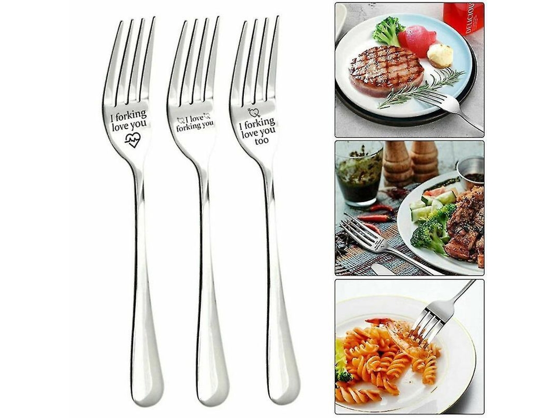 2026-tenedor Grabado Personalizado "i Forking Love You" Regalo Ideal Para Esposo Esposa Amigo De Acero Inoxidable 304 21cm