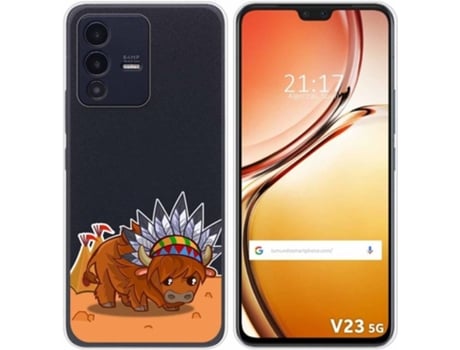Carcasa para Vivo V23 5G TUMUNDOSMARTPHONE Dibujos Transparente Bufalo Multicolor
