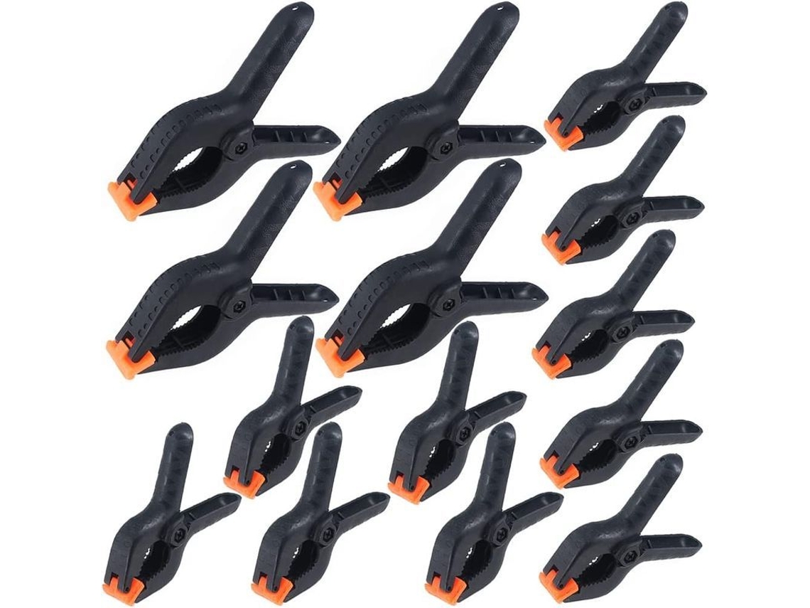 Pinzas De Resorte De Nylon, 14 Piezas Clip Con Agarre Fuerte 4 Y 6 Pulgadas Para Carpintería Y Diy
