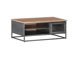 Mesa de Centro de Apoyo 90X50X35 Cm Madera de Acacia Maciza Gris