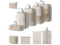 Conjunto De Bolsas Organizadoras Para Malas, Pacote Com 10 Chrui (bege)