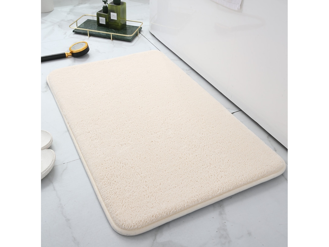 Alfombra de Baño LUUCOZK Antideslizantes Absorbentes Decoración Baño Secado Rápido Poliéster Blanco (80x180cm)