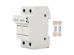 Portafusibles Dc 2p 32a 10x38 Para Sistemas Fotovoltaicos Con Fusibles De 30a 1000vdc, Montaje En Riel Din
