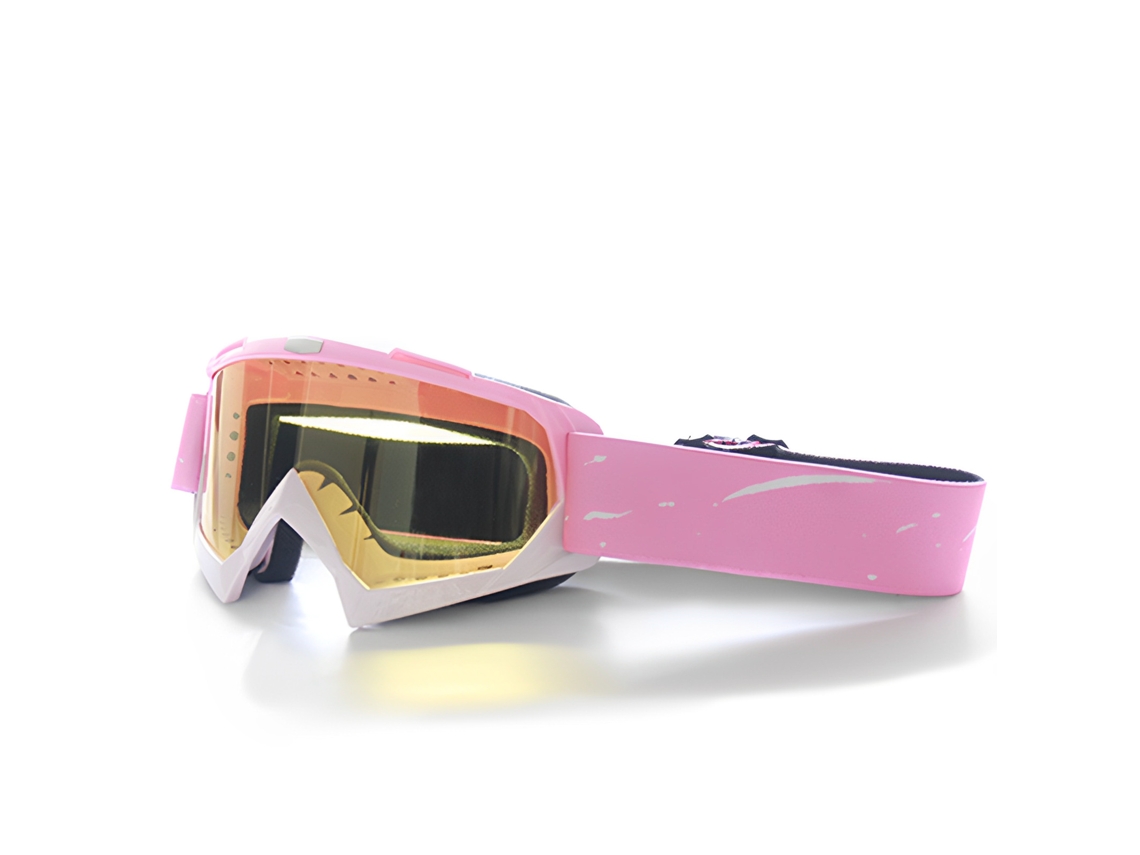 Gafas deportivas Csyy HD para ciclismo, esquí y deportes al aire libre (montura rosa y blanca, lentes amarillo claro)