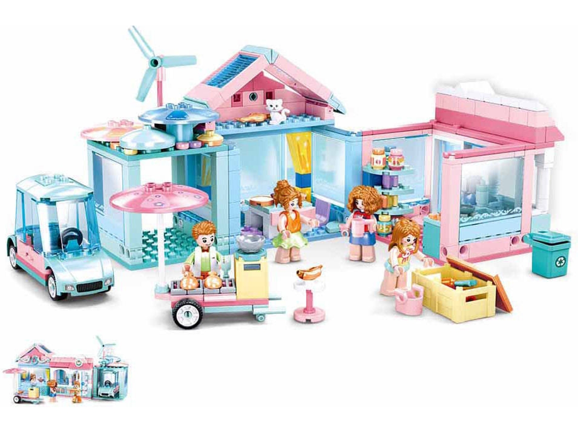 Blocs de Construcción SLUBAN Girls Dream El Jardín 410 Pzs (Edad Mínima: 6 Años - 47,5 x 28,5 x 6,7 cm)