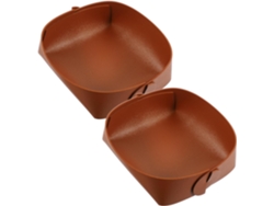 Juego de 2 cajas organizadoras de escritorio de cuero, pequeño accesorio de escritorio, bandeja, marrón.
