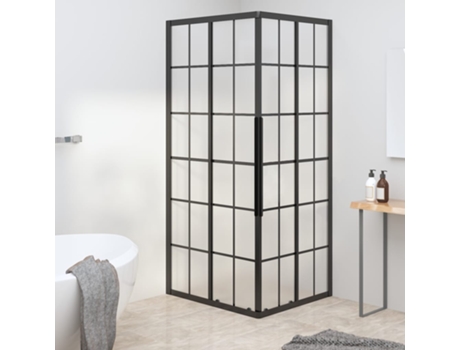 Cabina de Ducha VIDAxL Esg Esmerilado Negro 80x70x180 cm