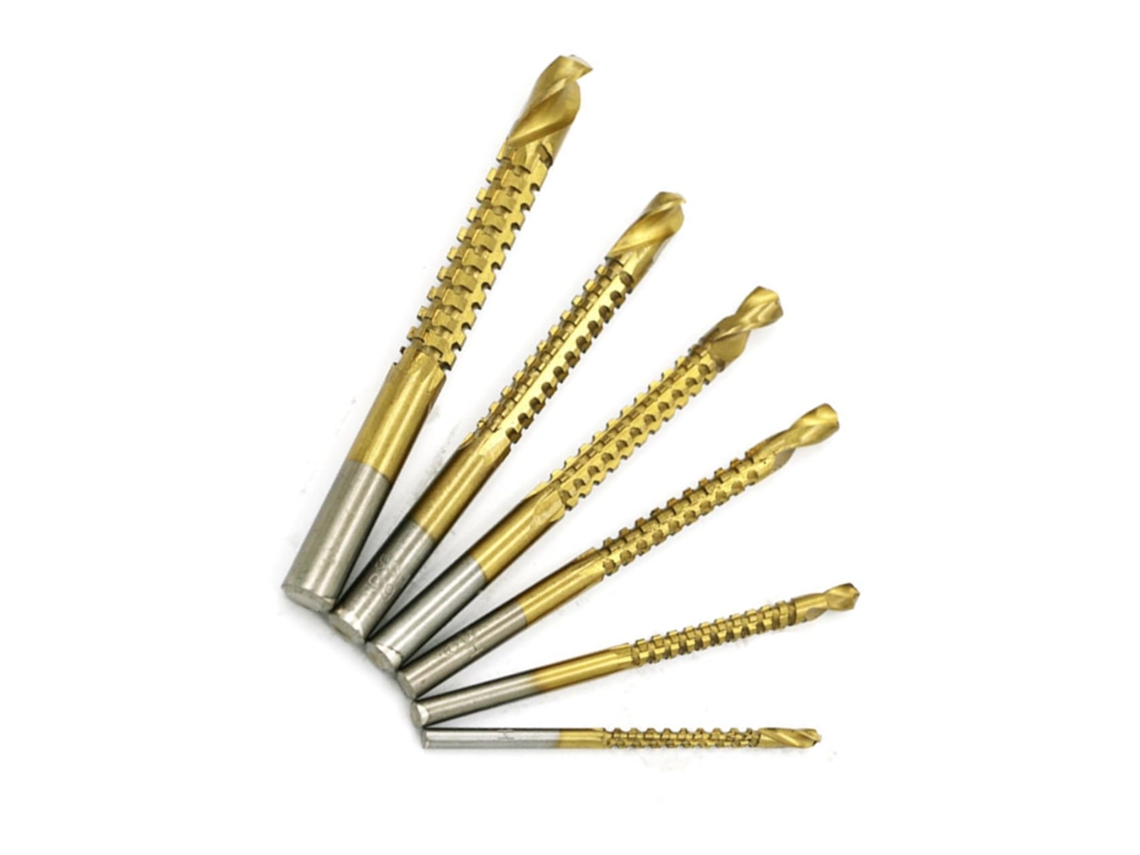 Juego De Brocas Hss Dentadas Para Madera De 3-8 Mm Con Revestimiento De Titanio, 6 Piezas,