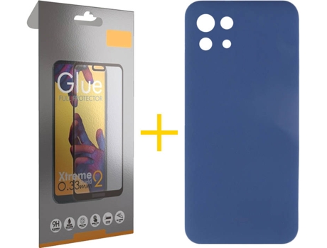 Kit Funda + Protector de Pantalla Xiaomi Mi 11 5G SKYHE Liso Azul