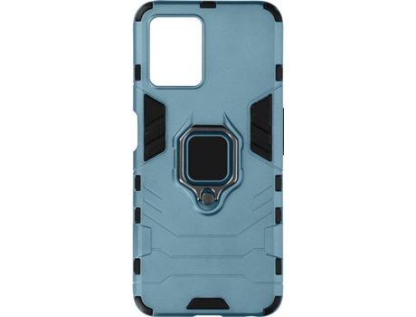 Carcasa Realme 8i AVIZAR Híbrido Parachoques Anillo Metálico Azul