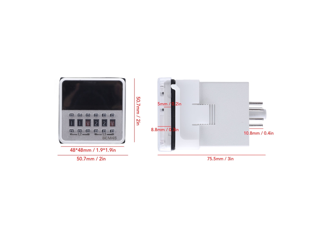 2026horizon-rele De Retardo Temporal Programable 0.1s-99h Socket Base 12-24v Ac Dc Rail 35mm Ip40