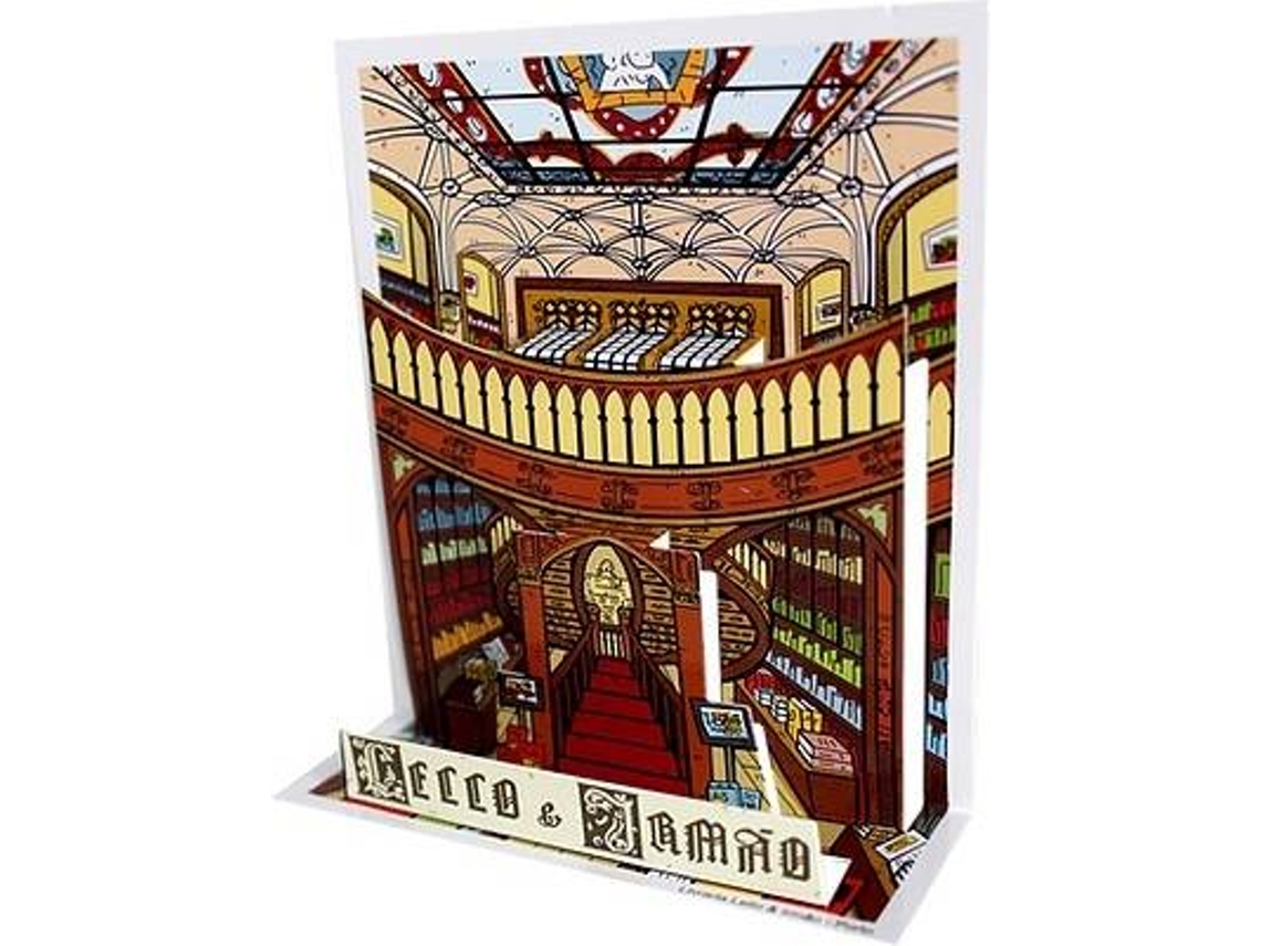Libro Postal Pop-Up Livraria Lello (Portugués)