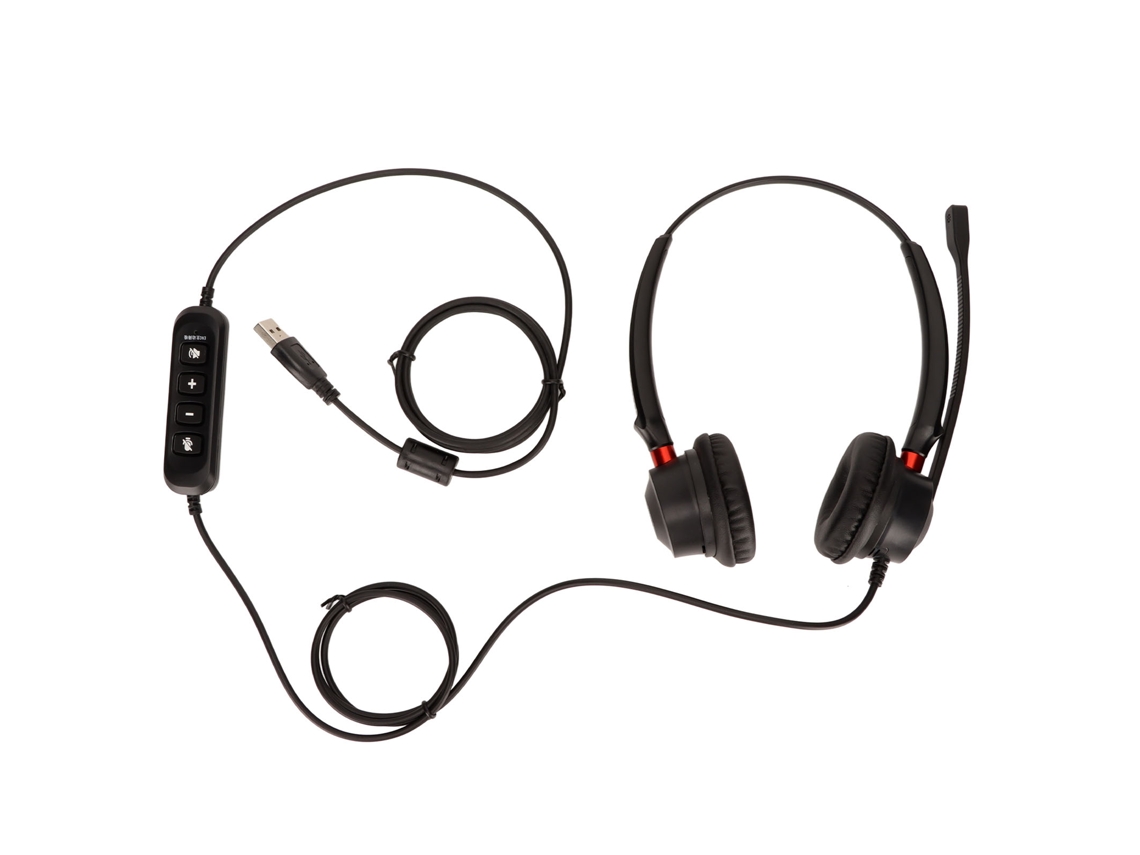Auriculares Binaurales Usb Para Atención Al Cliente Con Control De Volumen Y Función De Silencio Del Micrófono.