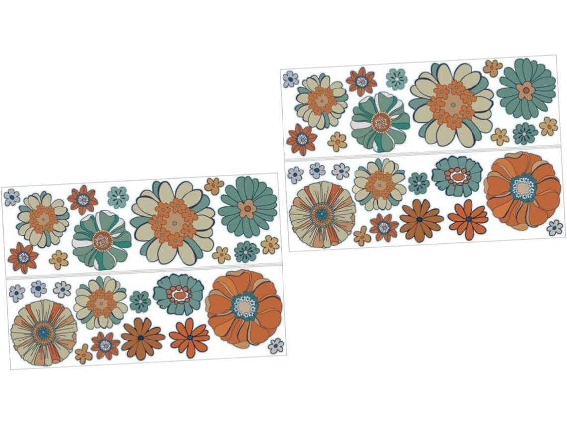 Juegos de pegatinas de pared retro con flores CHABERLU