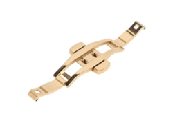 Cierre Universal De Mariposa De 6x23 Mm Para Correa De Reloj Con 2 Botones, Acero Inoxidable Dorado.