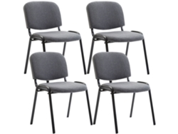 Juego de 4 sillas de invitados Ken de tela gris CLP