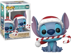 Figura FUNKO Pop! Disney: Stitch Holiday - Stitch con Bastón de Caramelo