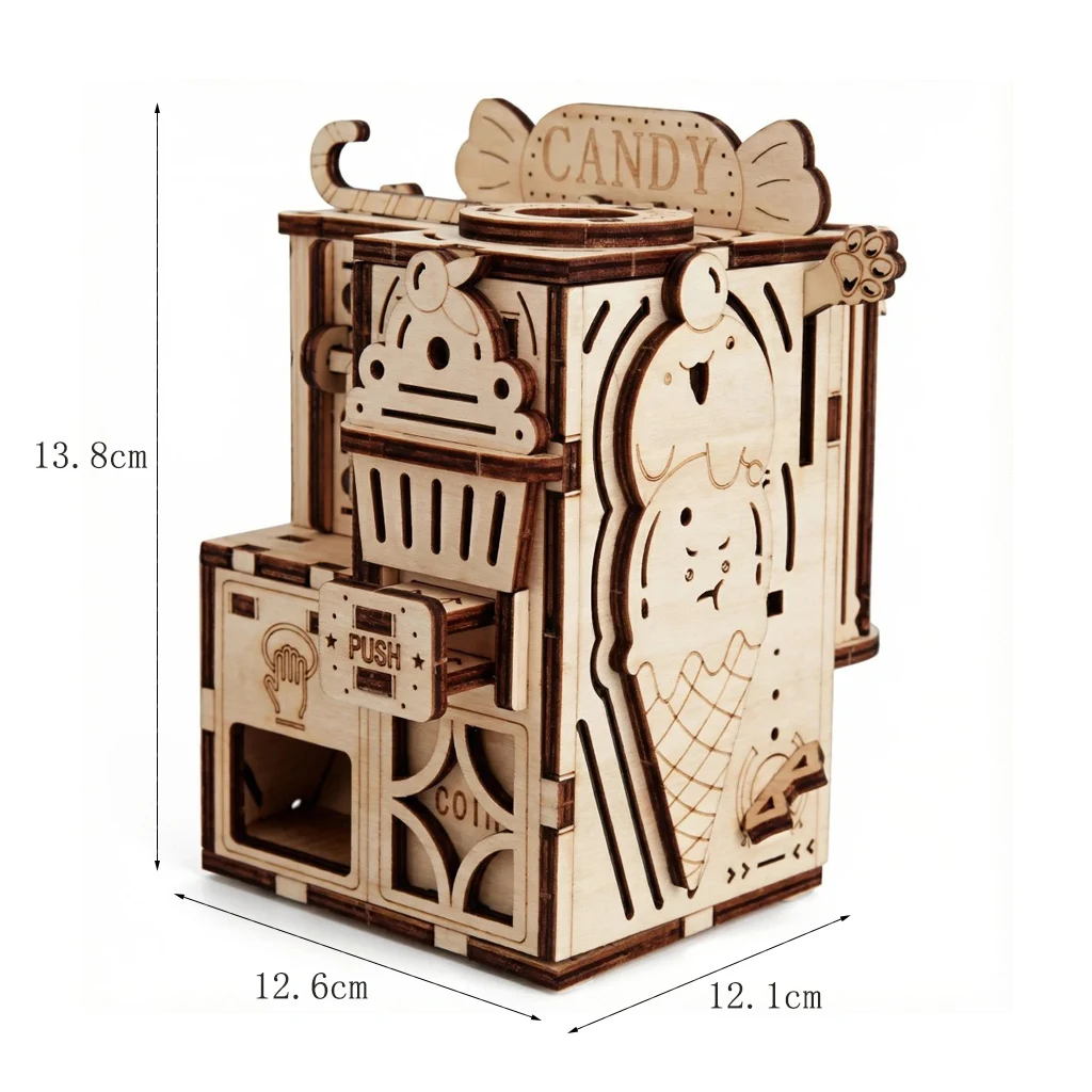 Kit de montaje de puzle 3D para adultos, estructura 3D de madera de una sola pieza.