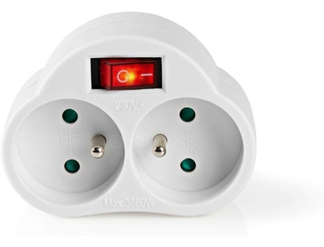 Divisor de toma de corriente tipo NEDIS y Cee 7/6 250 V Ac 50 Hz