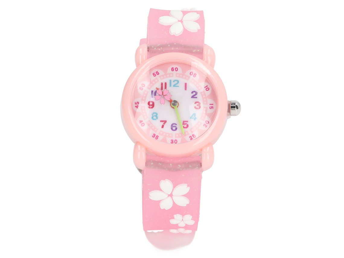 Relojes De Pulsera Para Niñas Con Diseño 3d Bonito Y Cartoons Impermeables Educativos Coloridos Rosa Para Niñas Mayores De 3 Años