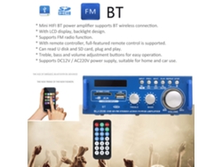 Amplificador De Áudio Mini Bt 300w+300w Dual Channel Usb Sd Fm Rádio Lcd Controle Remoto 12v/220v
