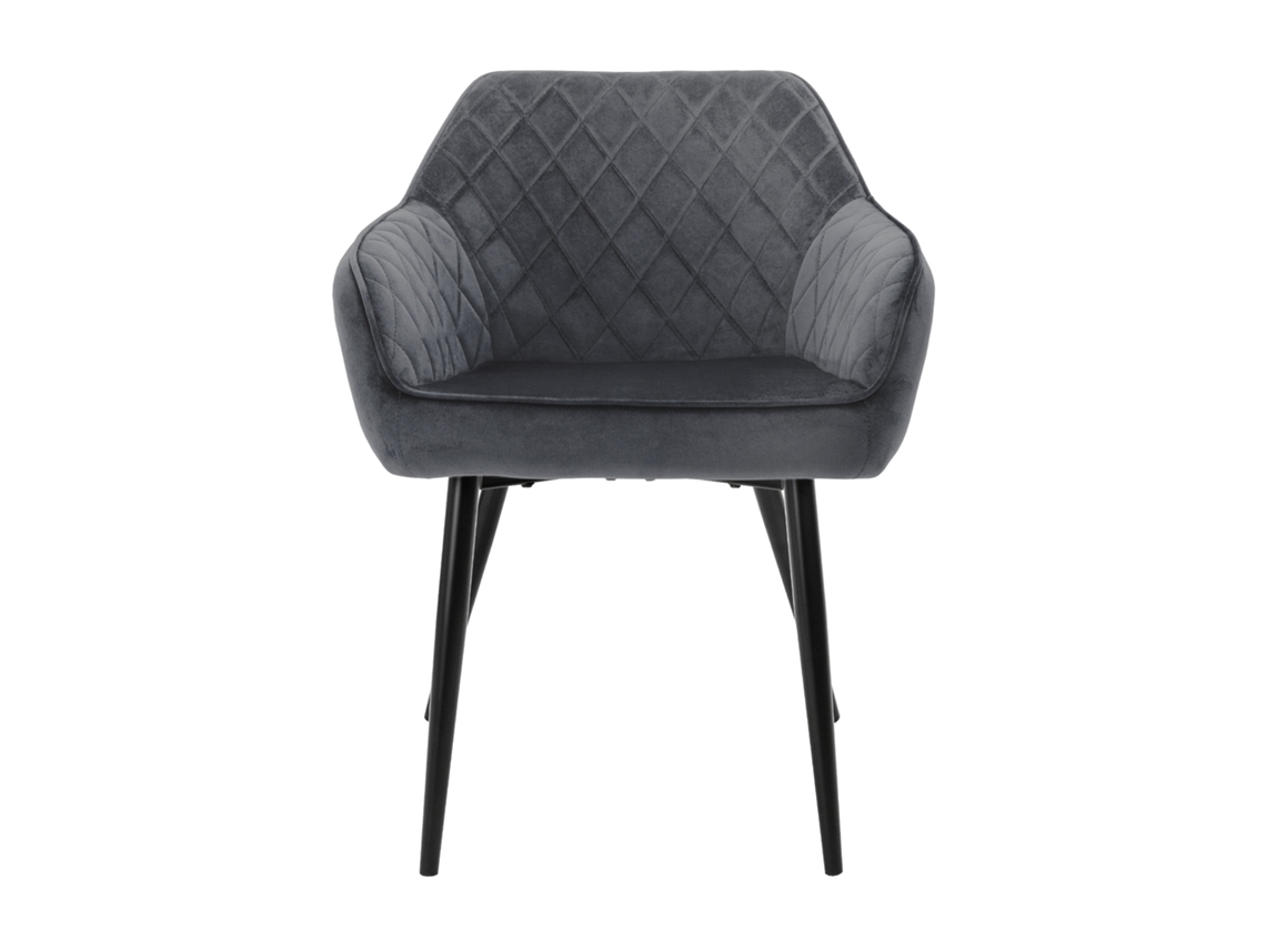 4X Cadeira de Jantar em Veludo Antracite para Sala de Estar/Escritório 80Cm Ergonómico
