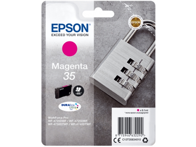 Cartucho de tinta original EPSON 35, Candado 9,1 ml , Magenta, C13T35834010, T3583