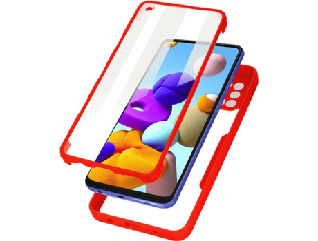 Carcasa Samsung Galaxy A21s AVIZAR Protección 360° Rojo