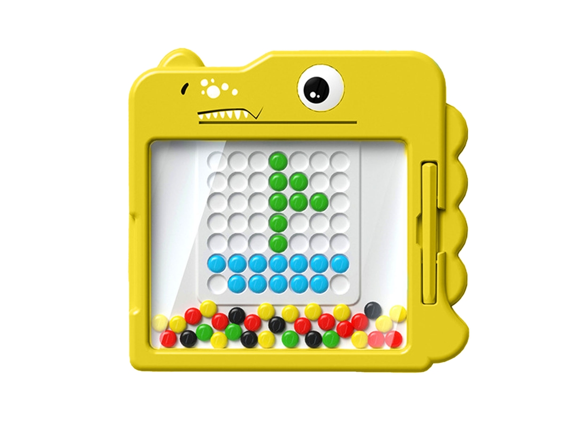 Dan26-tablero Mágico De Doodle Dinosaurio Con Bolas Y Lápiz Magnético Juguete Preescolar Sin Polvo Amarillo