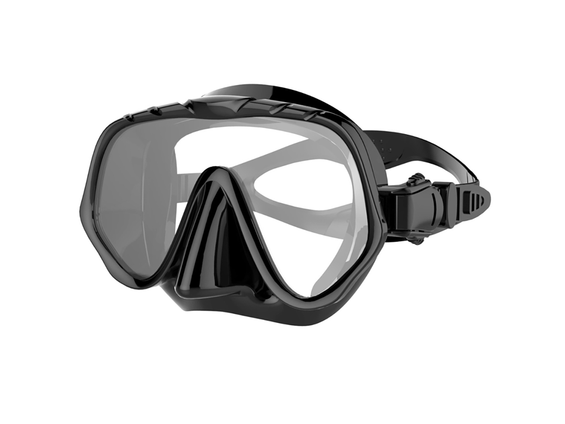 Máscara De Mergulho Com Moldura Grande, Proteção Ocular, Silicone Adulto, Óculos De Mergulho preto