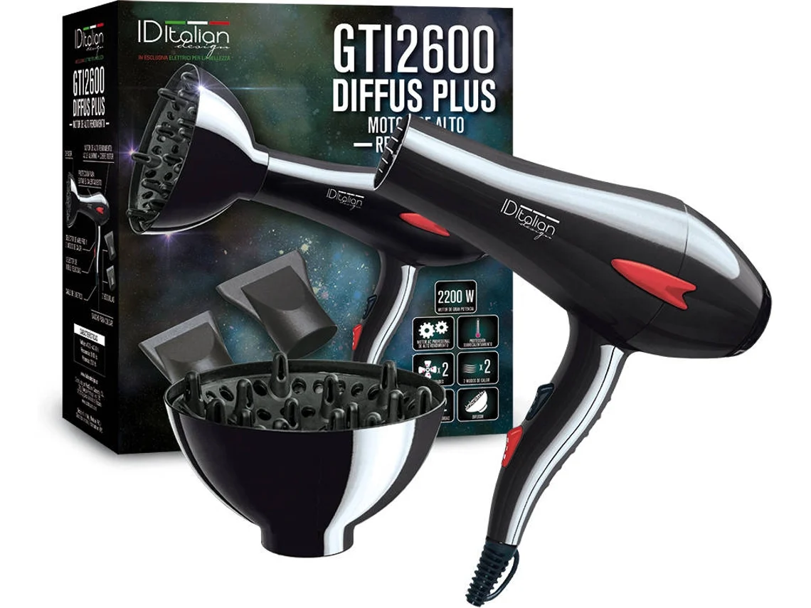 Secador de Cabello POSTQUAM Gti 2600 Con Difusor Plus (2200 W - 3 Niveles de Temperatura)