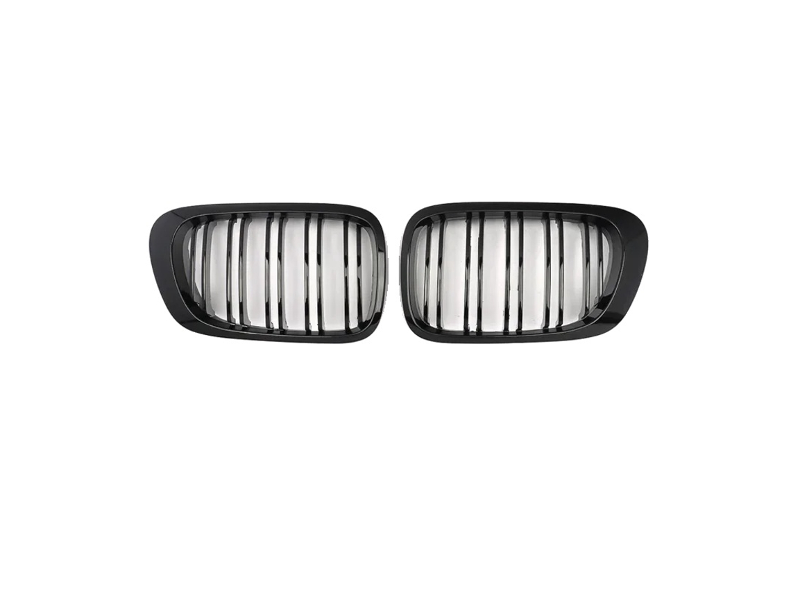 Rejillas delanteras para BMW E46, acabado negro brillante, fácil instalación, como se muestra en el OEM