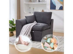 Sofá de tela moderno y minimalista, sofá individual para salón, sillón suave y cómodo con cojines.