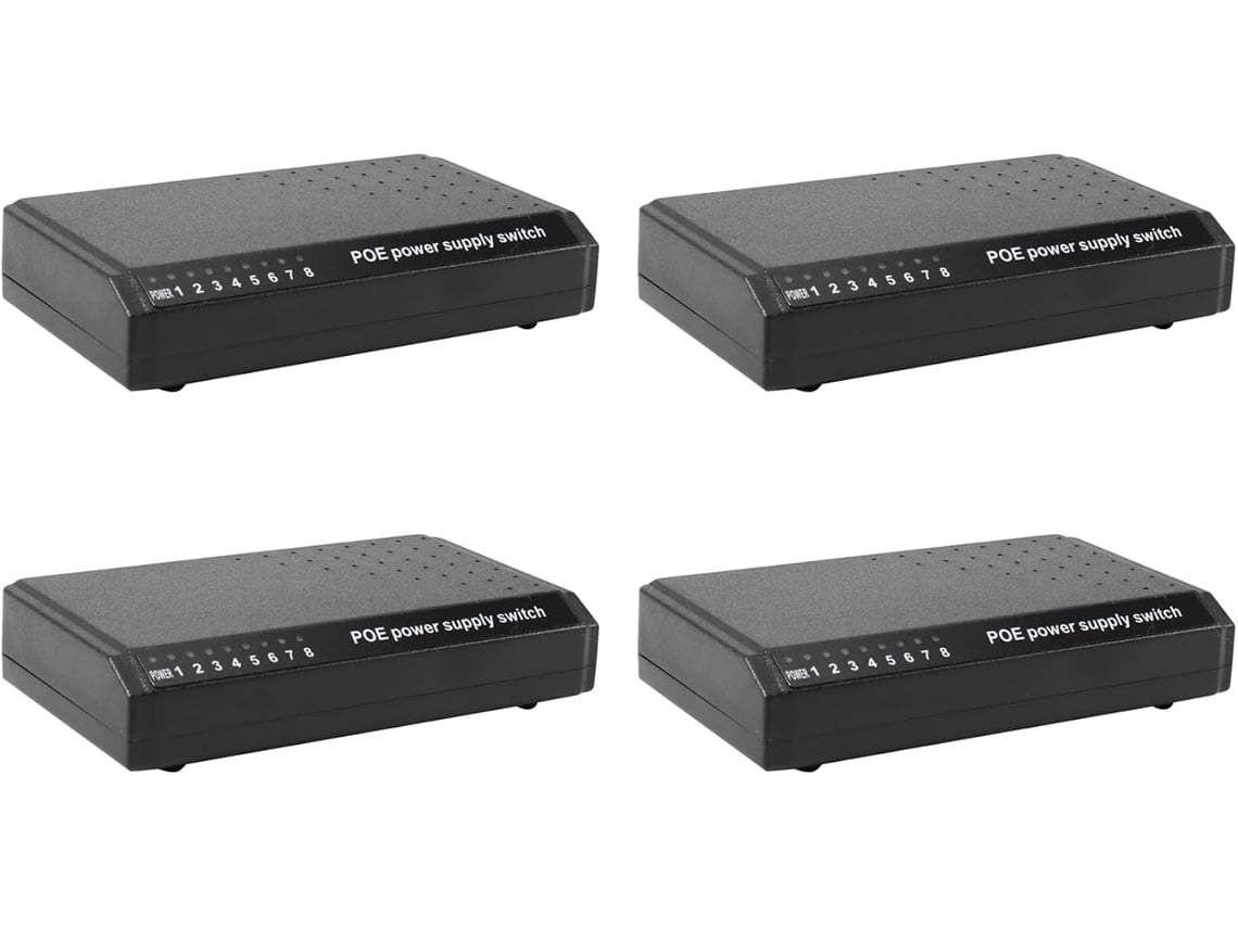 Switch Inyector De Alimentación 4x, 8 Puertos, Ethernet Poe 6+2